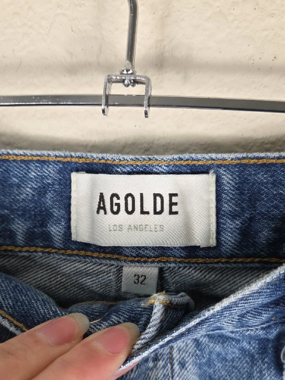 Agolde Parker long shorts Skywave Blue Denim Cutoff Shorts Size 32 Raw Hem
